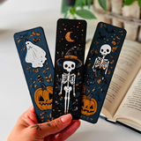 Filamora Studios Halloween Skeleton Pumpkin Bookmark Set