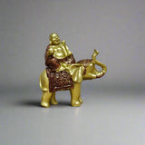 Yorkshire Bonsai Lucky Buddha on Elephant Resin Figurine Decor