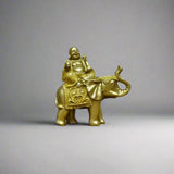Yorkshire Bonsai Lucky Buddha on Elephant Resin Figurine Decor