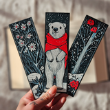 Filamora Studios Winter Bookmark Set – Polar Bear, Snowy Trees & Holiday Magic