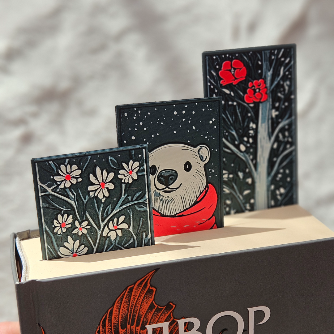 Filamora Studios Winter Bookmark Set – Polar Bear, Snowy Trees & Holiday Magic