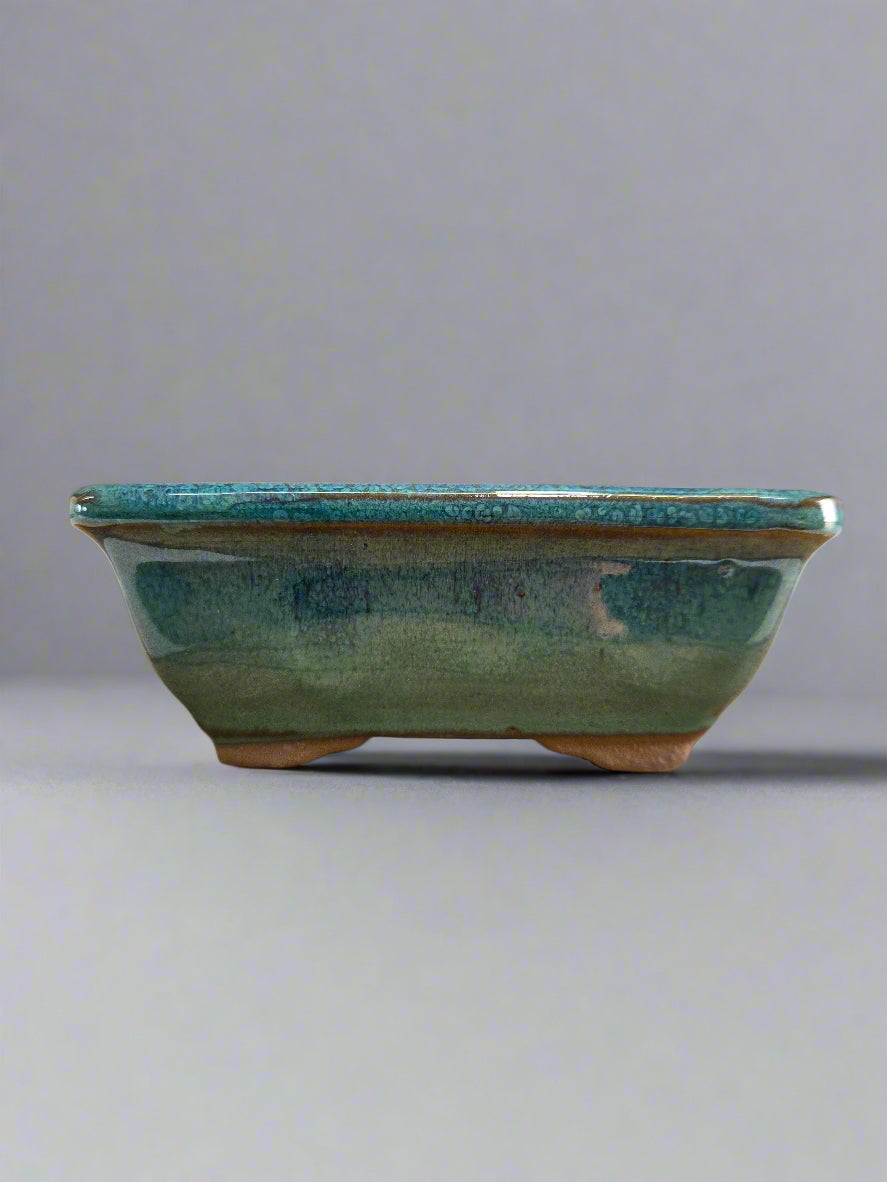 Yorkshire Bonsai Glazed Bonsai Pot Rectangle Light Blue - 13cm