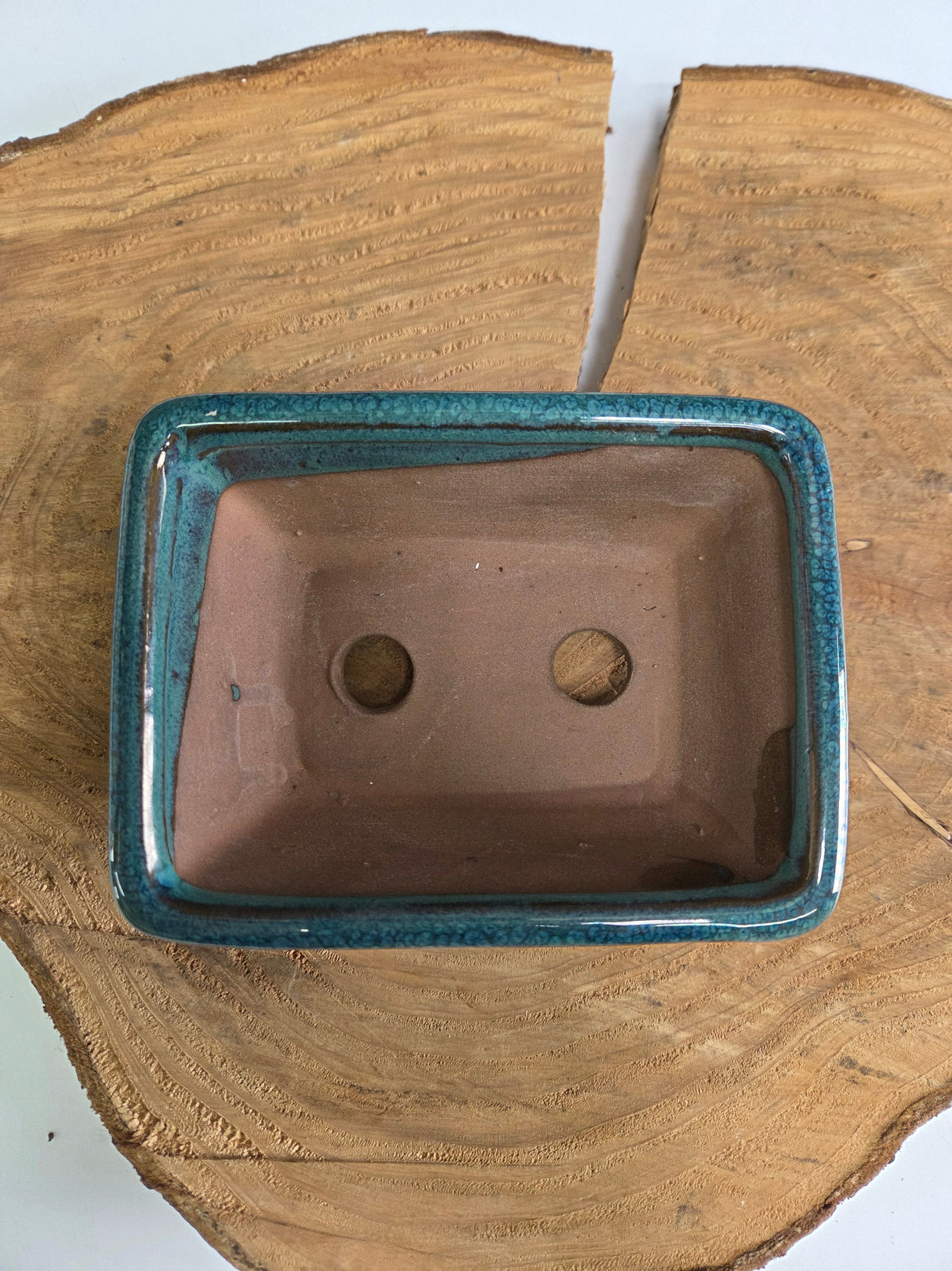 Yorkshire Bonsai Glazed Bonsai Pot Rectangle Light Blue - 13cm