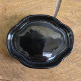 Yorkshire Bonsai Black Glazed Floral Drip Tray - 12cm