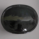 Yorkshire Bonsai Black Glazed Oval Drip Tray Bonsai Base - 36cm