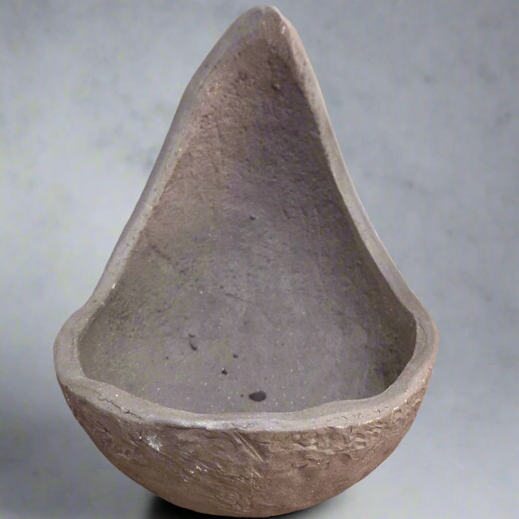 Yorkshire Bonsai Unglazed Half Moon Bonsai Pot Brown Ceramic - 17cm