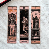 Filamora Studios Gothic Tarot Bookmark Set | The Fool, High Priestess & Magician