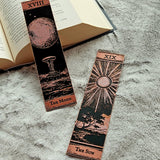 Filamora Studios Gothic Tarot Bookmarks Set - Moon & Sun Witchy Decor