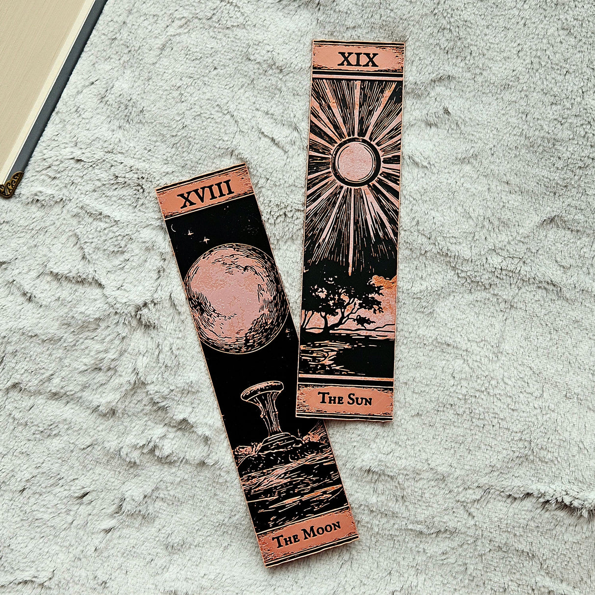Filamora Studios Gothic Tarot Bookmarks Set - Moon & Sun Witchy Decor