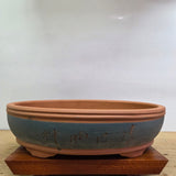 Yorkshire Bonsai Unglazed Oval Bonsai Pot Painted Ceramic - 42cm