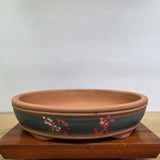 Yorkshire Bonsai Unglazed Oval Bonsai Pot Painted Ceramic - 42cm