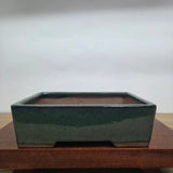Yorkshire Bonsai Dark Green Glazed Bonsai Pot Rectangle - 25cm