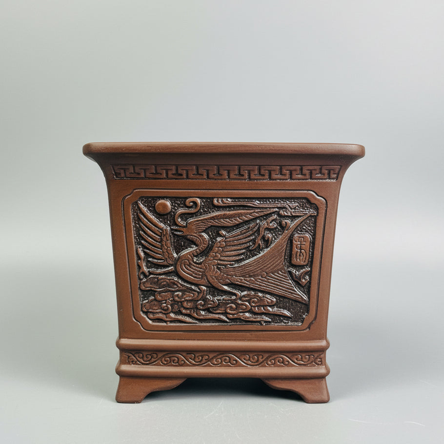Yorkshire Bonsai Cascade Bonsai Pot Brown Unglazed Premium - 25cm