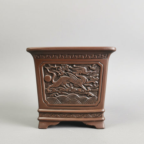 Yorkshire Bonsai Cascade Bonsai Pot Brown Unglazed Premium - 25cm