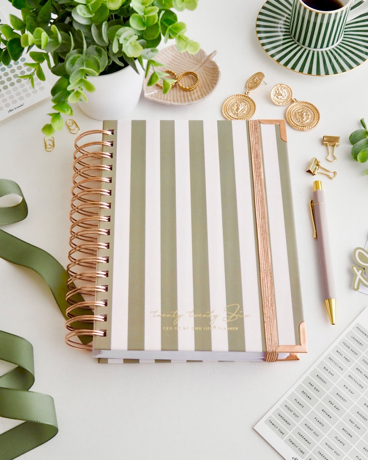 EllaIconic 2026 Daily Life Planner CEO of My Own Life® Olive Edition