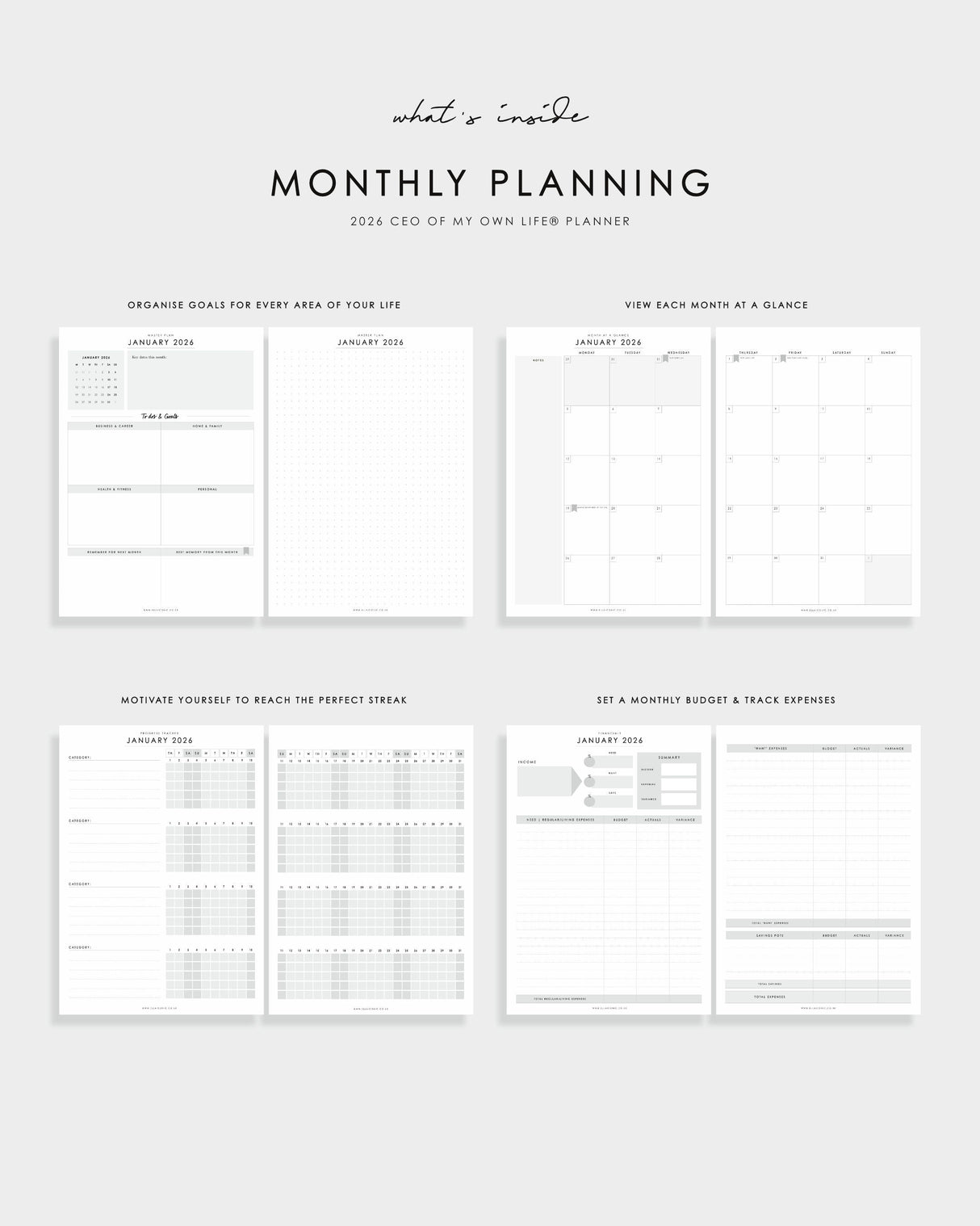 EllaIconic 2026 Weekly Life Planner CEO of My Own Life® Rouge Edition
