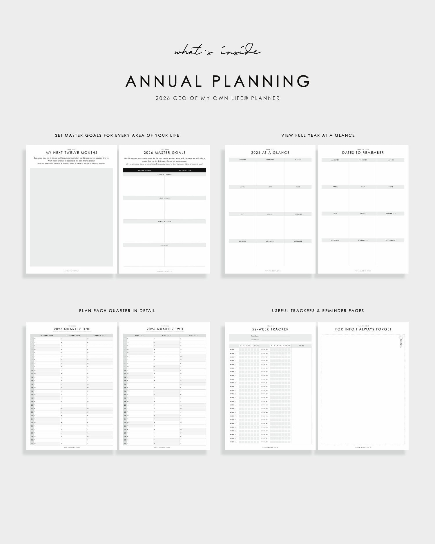 EllaIconic 2026 Weekly Life Planner CEO of My Own Life® Olive Edition