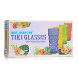 Jeray Bar Bespoke Coloured Tiki Highball Glasses, 450ml, Pack of 4