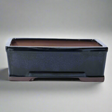 Yorkshire Bonsai Rectangular Glazed Bonsai Pot Black - 20cm