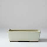 Yorkshire Bonsai Rectangular Glazed Bonsai Pot White - 22cm