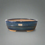 Yorkshire Bonsai Blue Oval Glazed Bonsai Pot - 22cm