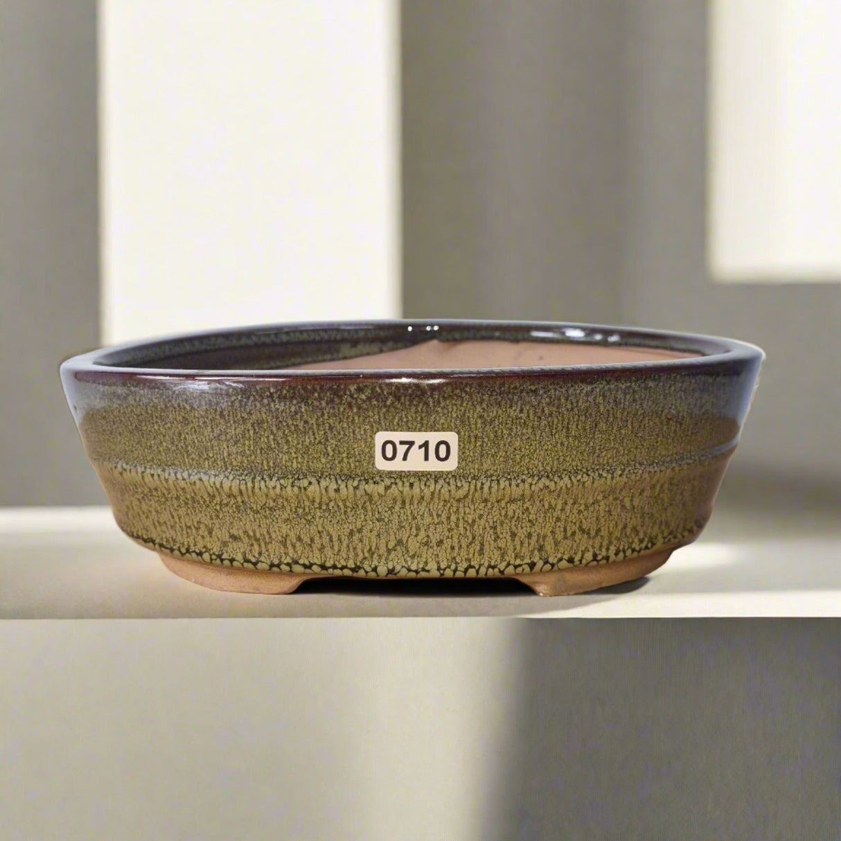 Yorkshire Bonsai Oval Glazed Bonsai Pot Green - 22cm