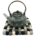 HatiNest Square Felt Ball Placemat - Multi Grey