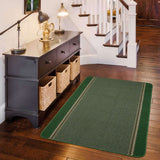 Washable Designer Bordered Green Easy‑Clean Floor Rug 116GR | The Rugs