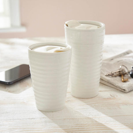 Portmeirion Sophie Conran Ceramic Travel Mug, White