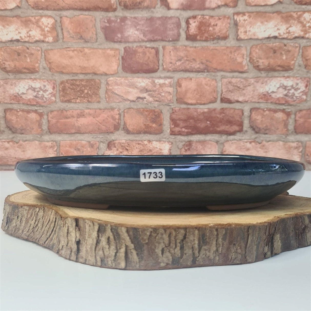 Yorkshire Bonsai Blue Glazed Oval Bonsai Pot - 25cm