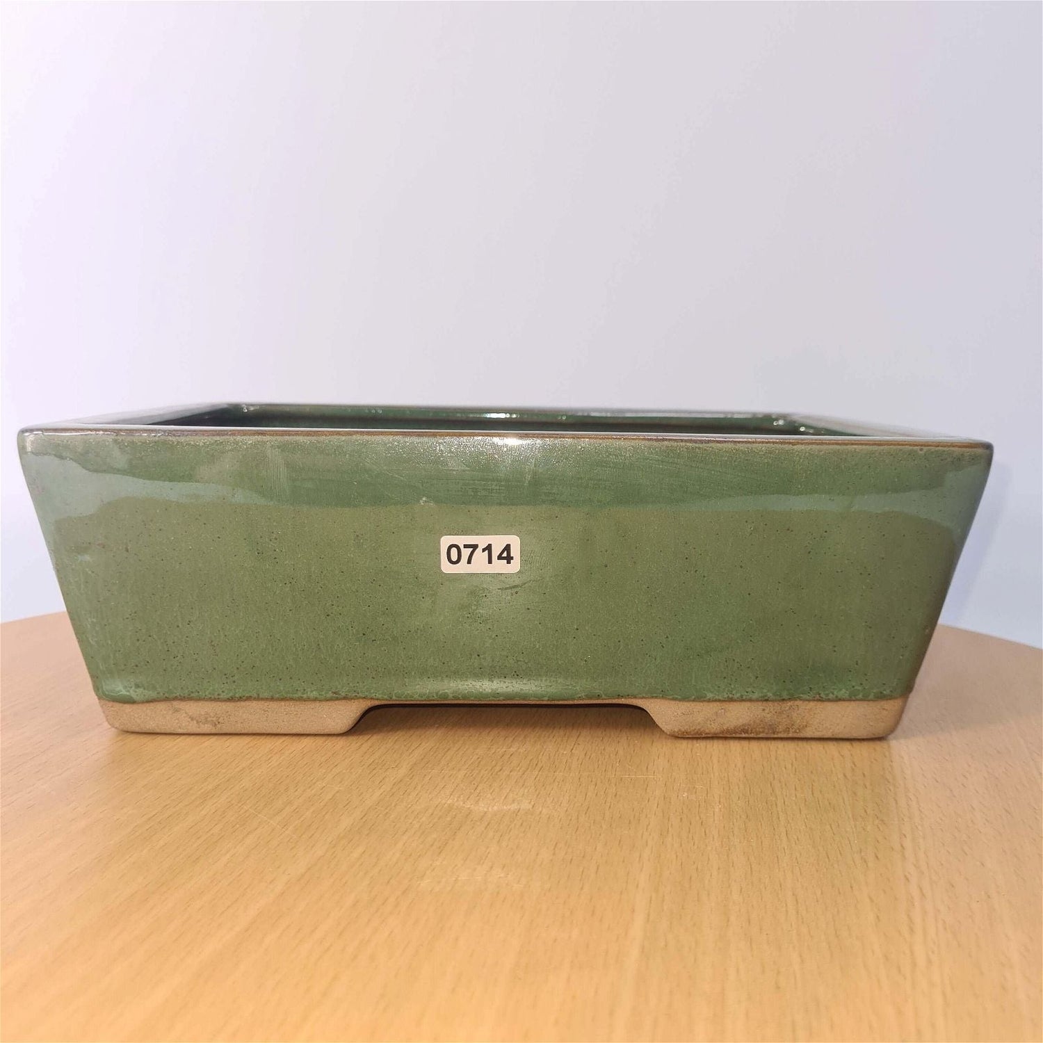 Yorkshire Bonsai Rectangle Glazed Bonsai Pot Green - 25cm