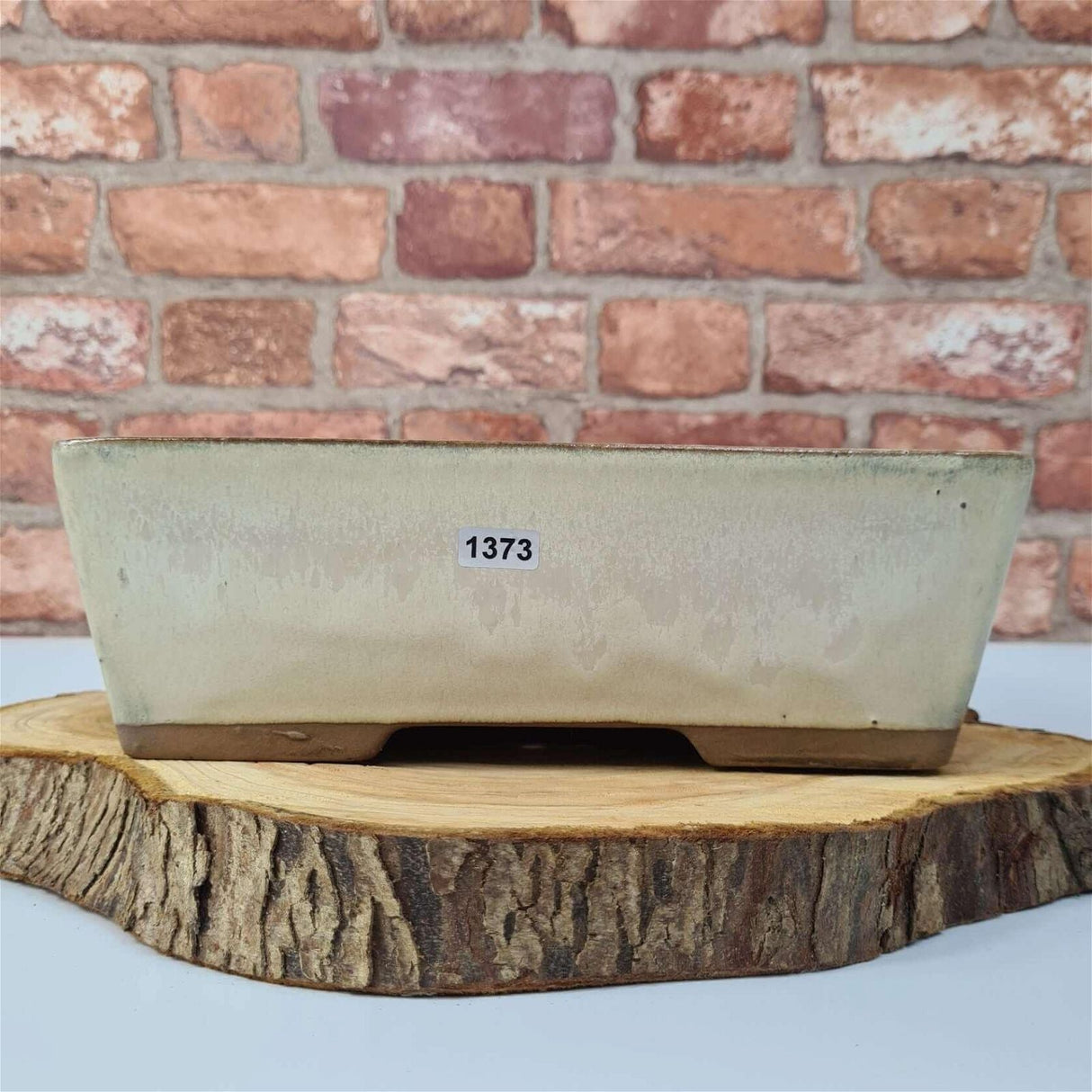 Yorkshire Bonsai White Glazed Rectangular Bonsai Pot - 25cm