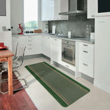 Washable Designer Bordered Green Easy‑Clean Floor Rug 116GR | The Rugs