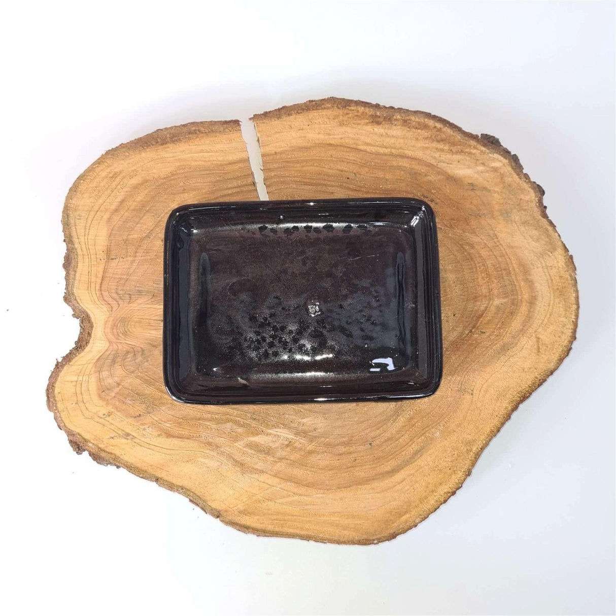 Yorkshire Bonsai Black Glazed Rectangle Drip Tray - 26cm