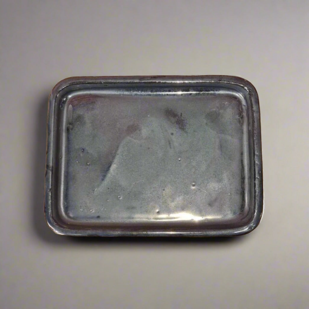 Yorkshire Bonsai Glazed Bonsai Drip Tray Silver Rectangle - 26cm