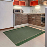 Washable Designer Bordered Green Easy‑Clean Floor Rug 116GR | The Rugs