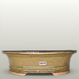 Yorkshire Bonsai Green Glazed Oval Bonsai Pot - 27cm