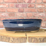 Yorkshire Bonsai Blue Glazed Oval Bonsai Pot - 27cm