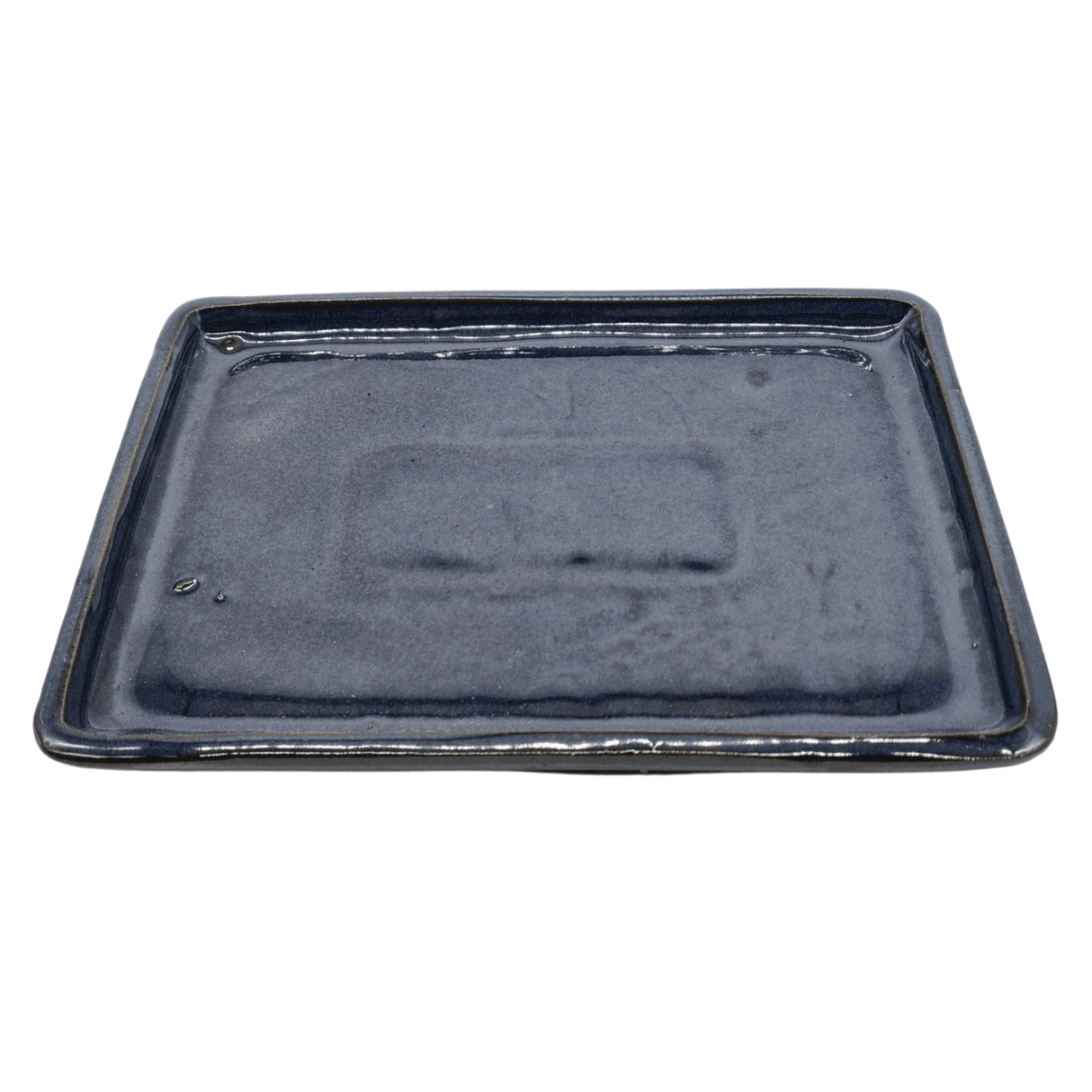 Yorkshire Bonsai Blue Glazed Rectangle Bonsai Drip Tray - 28cm