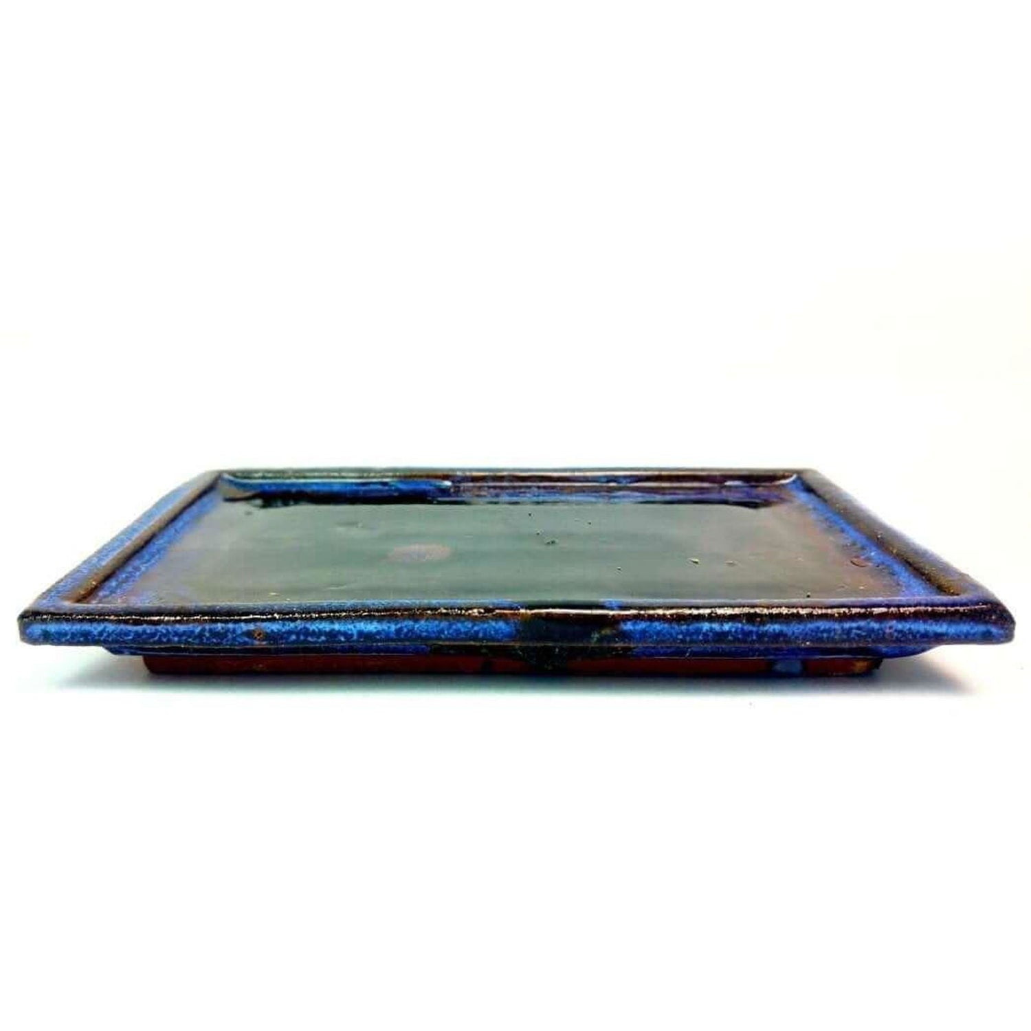 Yorkshire Bonsai Glazed Bonsai Pot Drip Tray Rectangle Blue - 28cm
