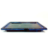Yorkshire Bonsai Glazed Bonsai Pot Drip Tray Rectangle Blue - 28cm