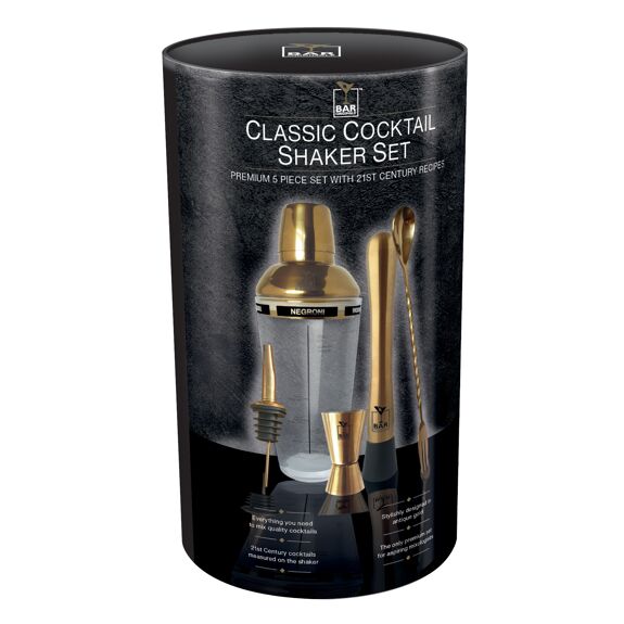 Jeray Bar Originale Brass 5 Piece Cocktail Shaker Set