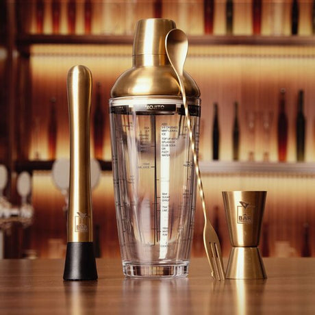Jeray Bar Originale Brass 5 Piece Cocktail Shaker Set