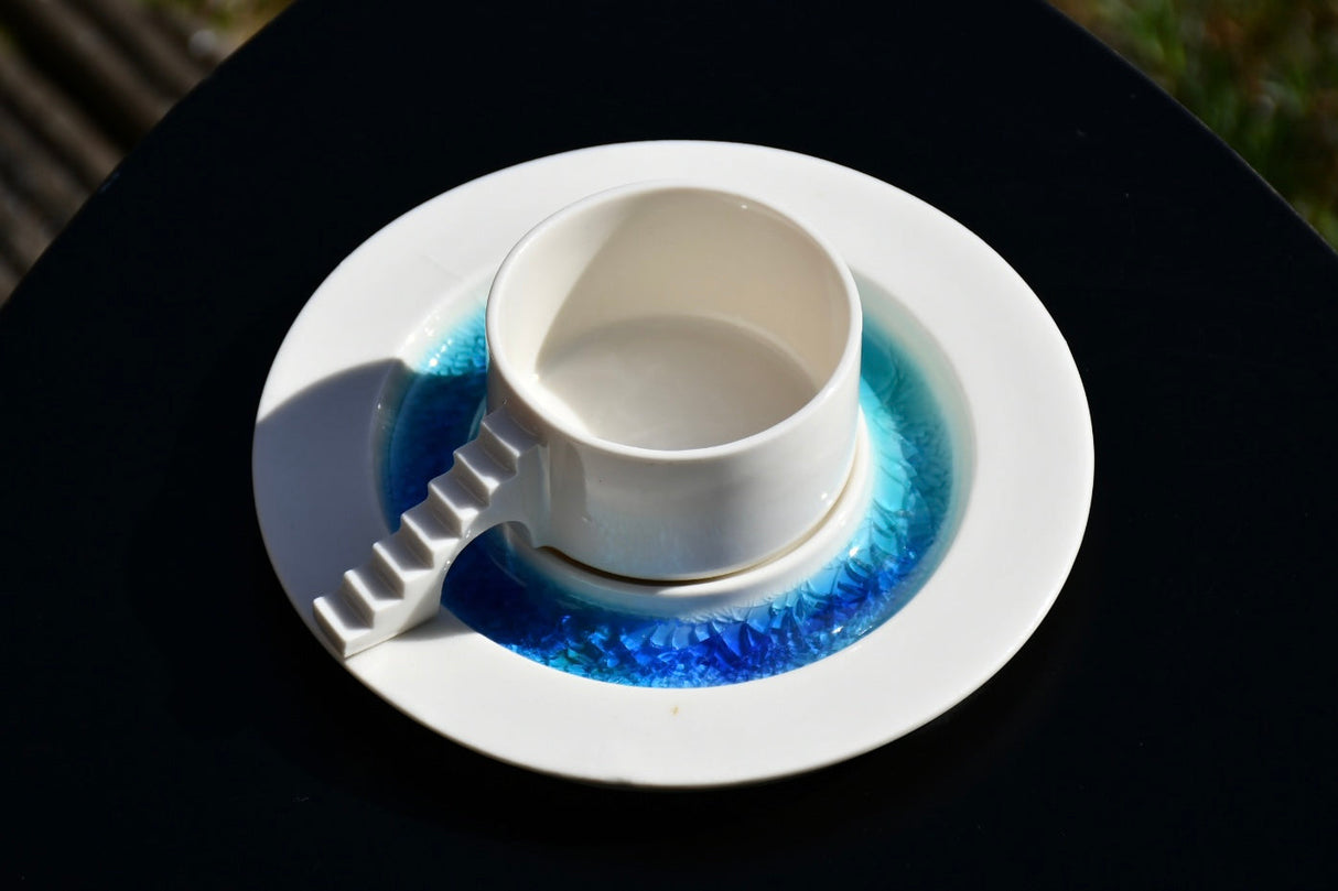 4AM Studio Castle Coffee Set Blue Glass Moat