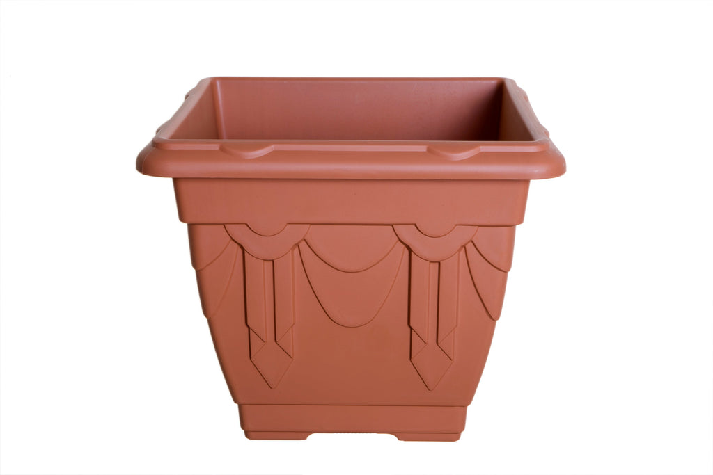 Whitefurze Venetian Terracotta Square Planter, 22cm