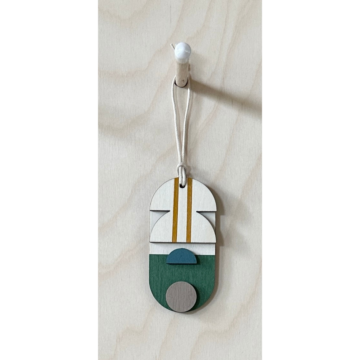 Mini Geometric Mid‑Century Green & Yellow Wall Art