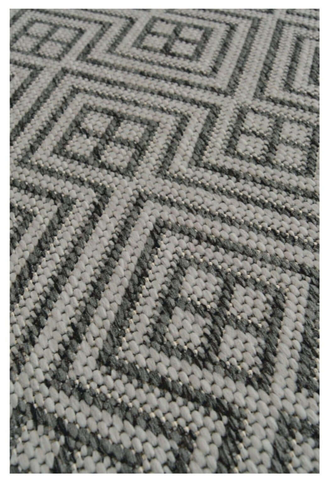 County Geo Grey Indoor‑Outdoor Rug by The Rugs