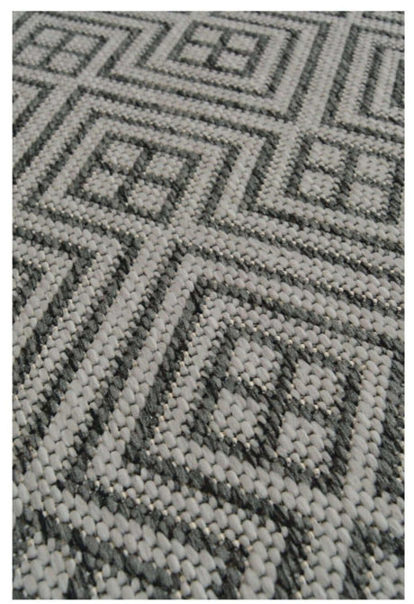 County Geo Grey Indoor‑Outdoor Rug by The Rugs