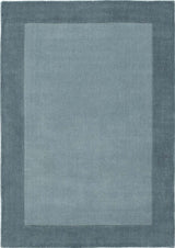 Bordered Duck Egg Blue Rug - 100% Pure Wool