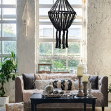 HatiNest Macrame Large Drop Chandelier - Black
